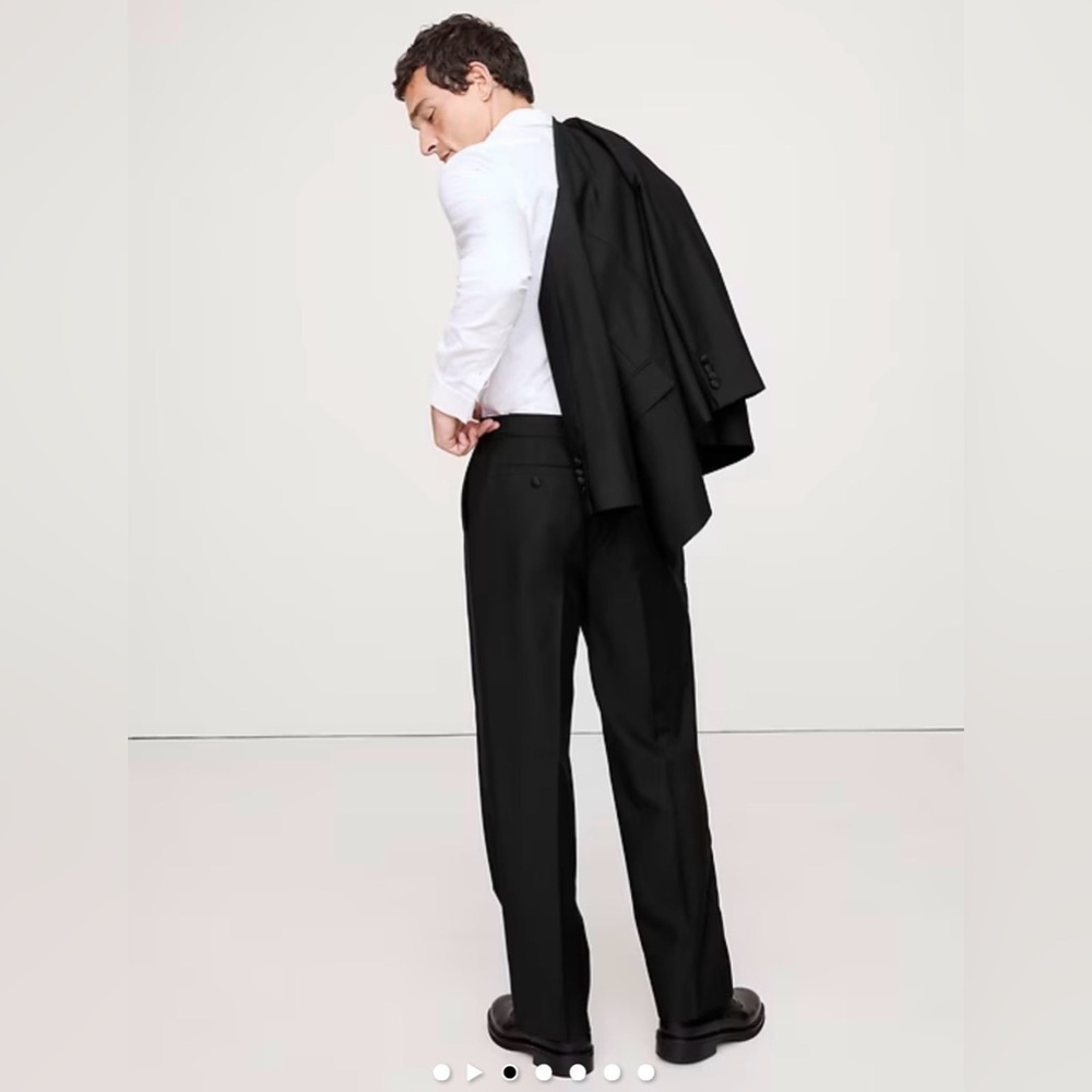 NWOT Banana Republic Straight Barathea Tuxedo Black Pant Sz 30 x 30 (#796388) - Picture 2 of 9